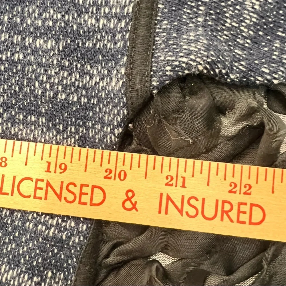 Madewell Knit Navy Blue Shirt Dress Women's Medium Casual Beachy Nautical Preppy - Picture 8 of 8